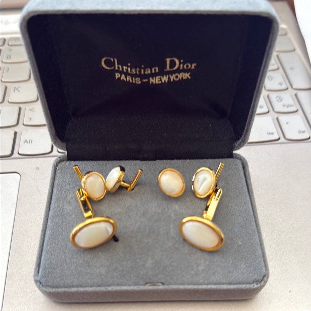 Dior Gold and Cream Luxury Cuff Links
